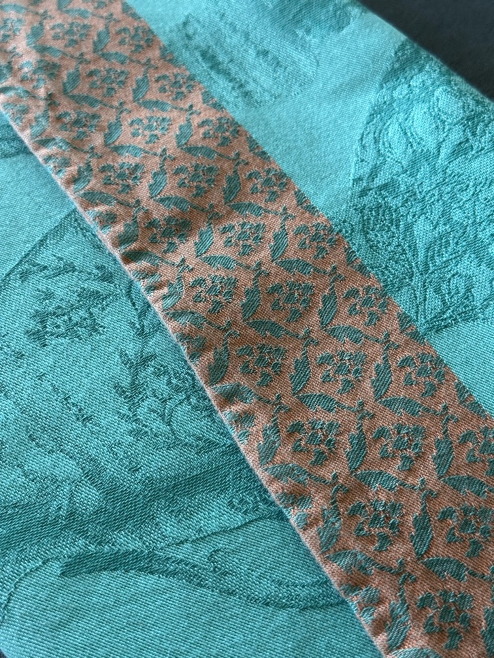 Jacquard Francais Teal and Copper Jacquard Tea Towel